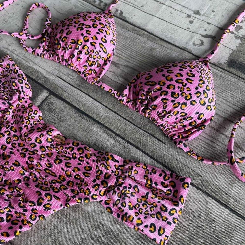 Bikini Set Butterfly Curtain Top Jaguar Pink - Santa Monica