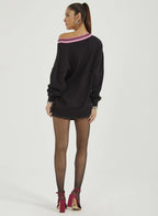 Oversized V-neck Knit Jumper Sport Culture - WaveFit