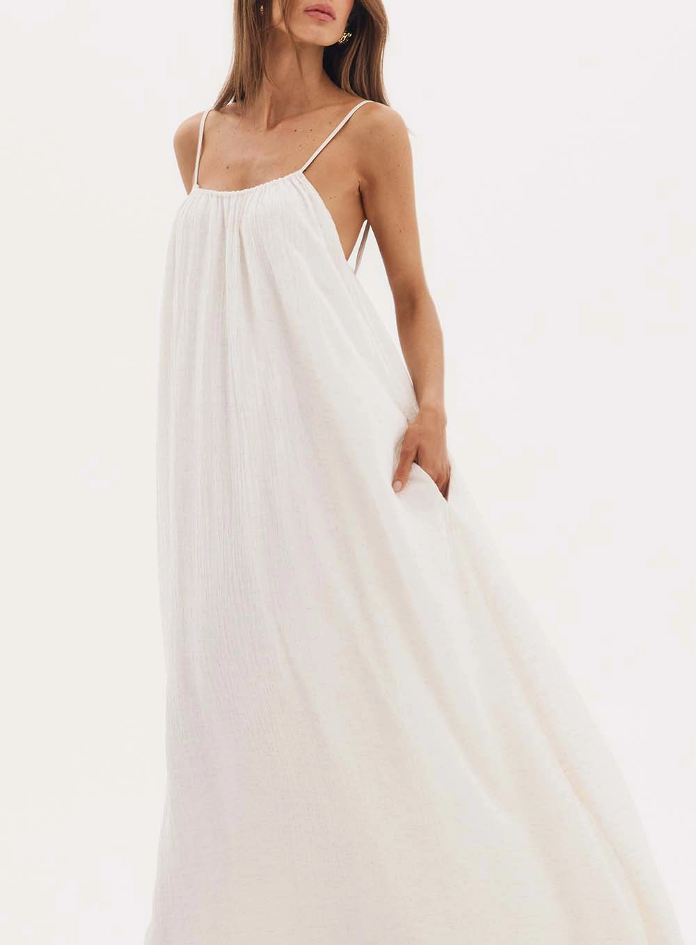 Sandra - Long, Flowy Linen Dress