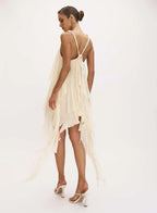 Marguerite Asymmetrical Short Dress with Ruffles - OASIS Resortwear - WaveFit