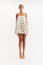 Giulia Polka Dot Strapless Balloon Mini Dress
