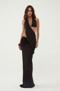 Nala Asymmetric Maxi Dress with Cut-Out Details