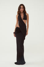 Nala Asymmetric Maxi Dress with Cut-Out Details - WaveFit