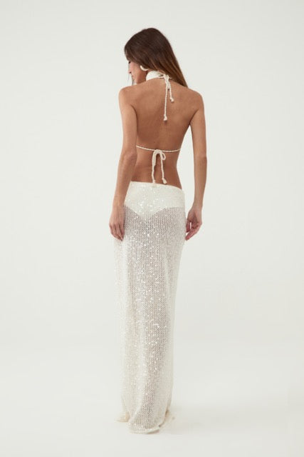 Kiana Sequin Maxi Dress with Open Back