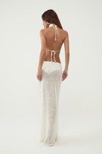 Kiana Sequin Maxi Dress with Open Back