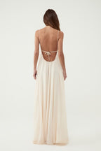 Esme Asymmetric Balloon Maxi Dress with Lace