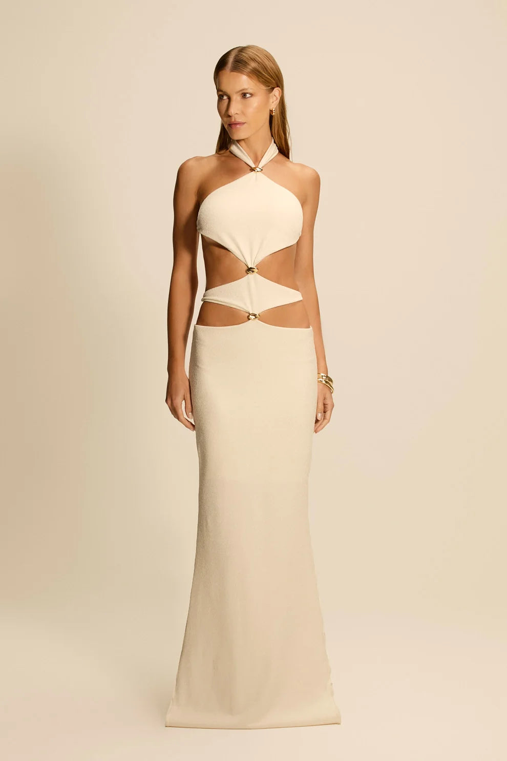 Amber Off-White Maxi Dress - La Sirene