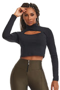 Cropped Long Sleeve Fitness Posh Black - Caju Brasil - WaveFit