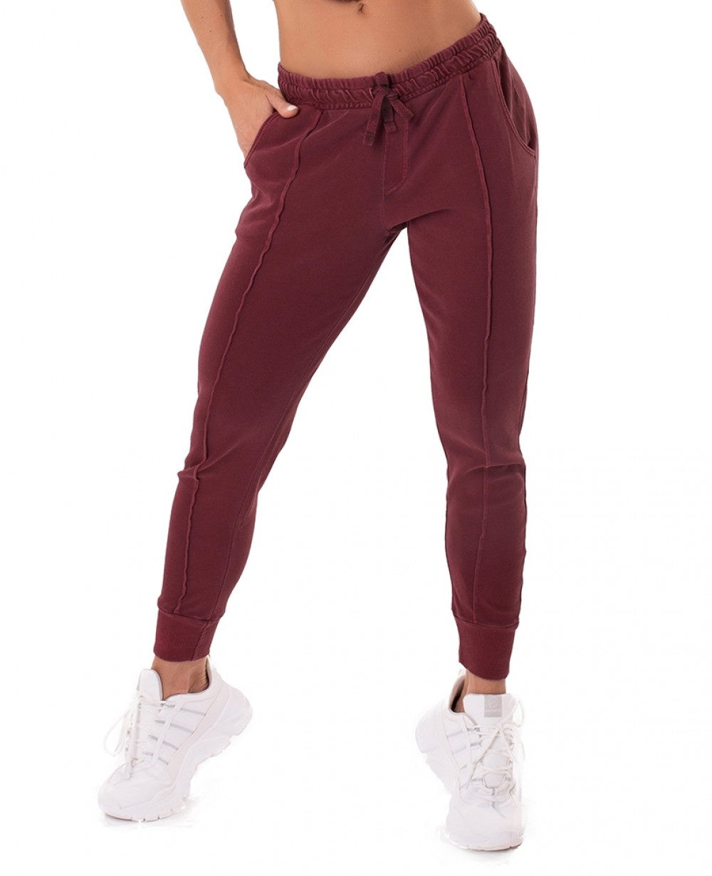Jogger Pants Lines Burgundy - Let's Gym