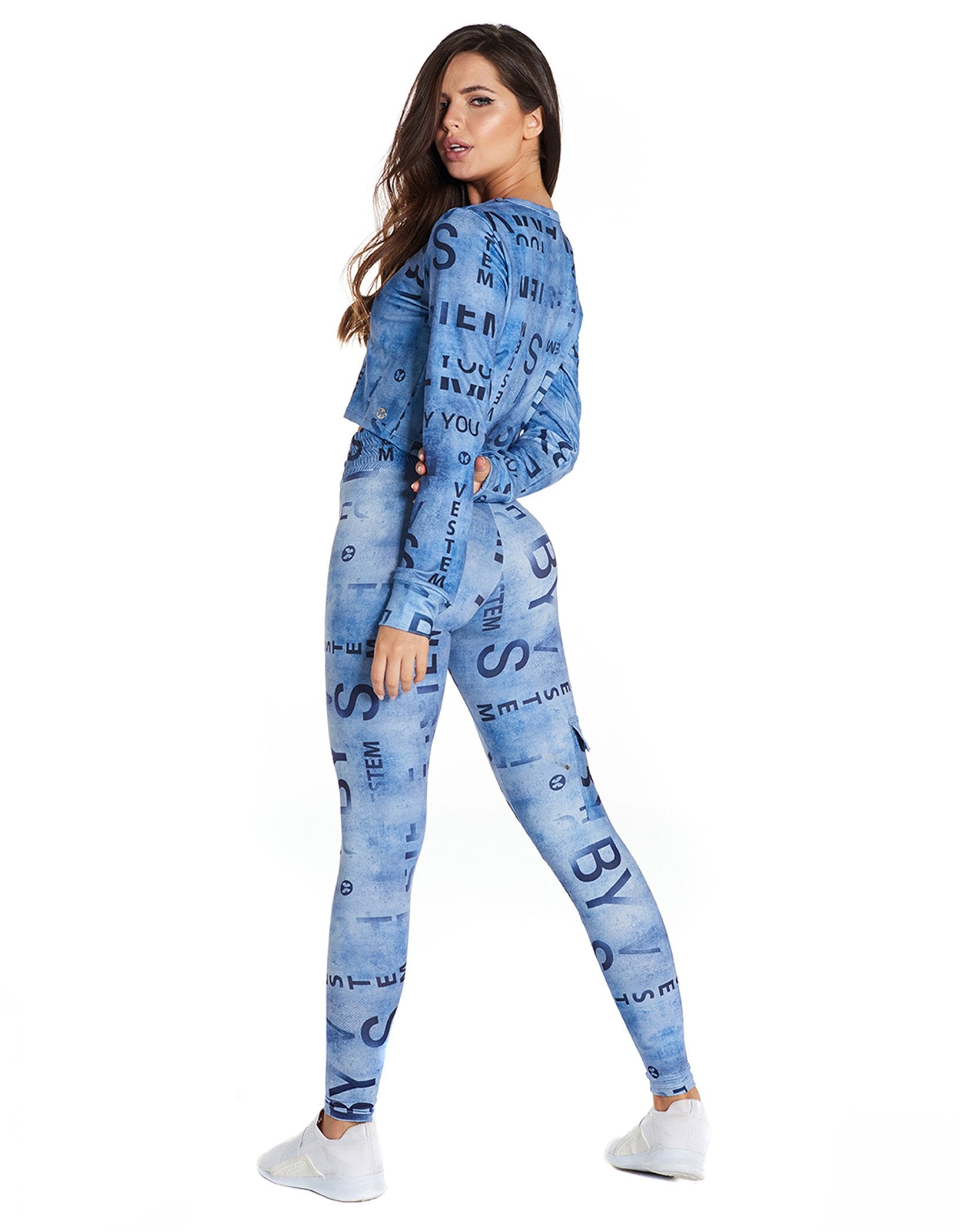Legging Fuso Extreme Blue Denim - Vestem - WaveFit