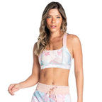 Sports Bra Happiness Floral Nude - Vestem - WaveFit