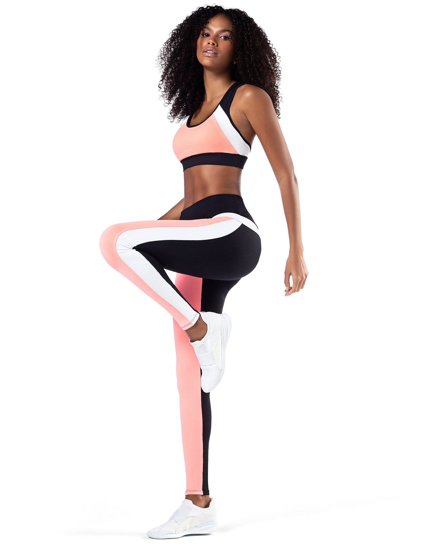 Sports Bra Southeast Black With Neon Coral - Vestem