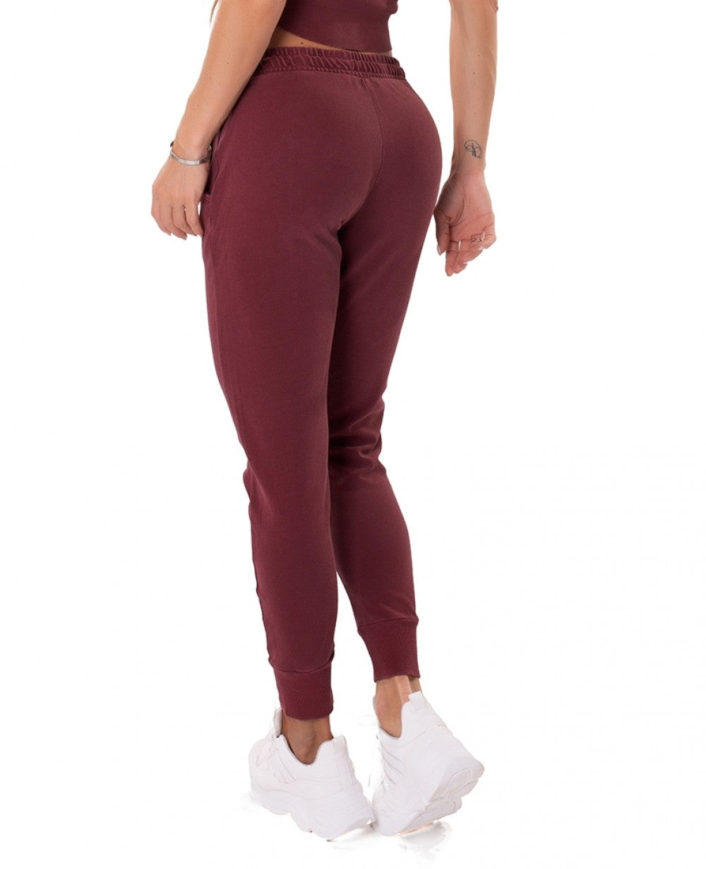 Jogger Pants Lines Burgundy - Let's Gym